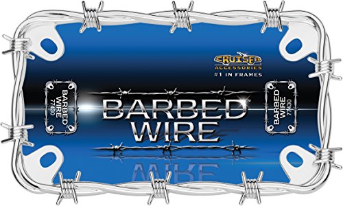Cruiser Accessories 77430 Mc Barbed Wire Motorcycle License Plate Frame, Chrome #TOP1