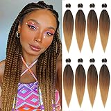Beyond Beauty Braiding Hair pre stretched, Braids Synthetic Fiber Ombre Yaki Texture, Natural Easy Twist Braids Crochet Hair Hot Water Setting hair extensions