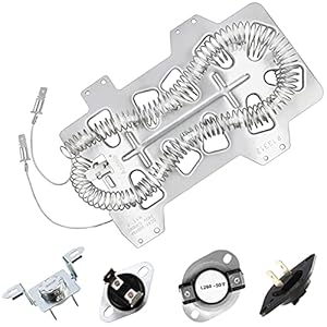 Actualizado elemento de calefacción para secadora DC47-00019A, DC96-00887A y DC47-00016A Fusible térmico, DC32-00007A Thermistor de secadora, termostato DC47-00018A, kit de reparación compatible con Samsung, figura 7 es compatible con modelos