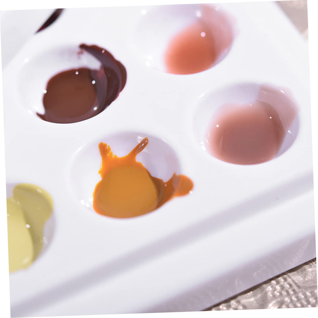 Healvian 2pièces Palette De Mélange De Couleurs Céramique Pour Manucure Compartiments Avec Couvercle Idéale Pour Nail Art Et