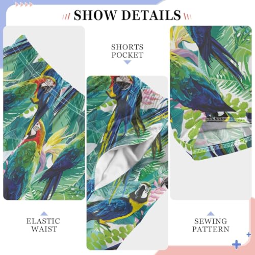 Tropical Parrot Boys Long Pants Soft Trousers Elastic Waist Kids Lounge Bottoms with Pockets S-XL4