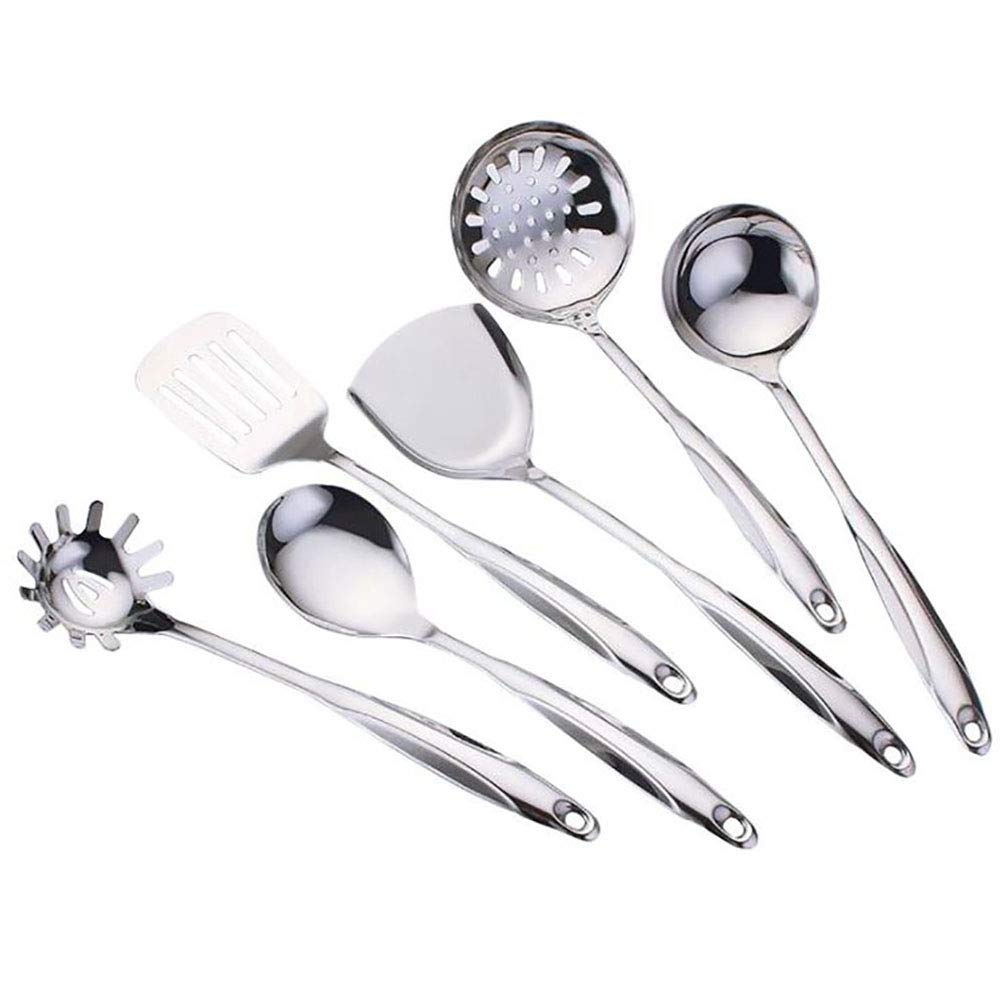 YMZ Robustes Edelstahl-Küchenutensilien-Set, Kochutensilien-Set zum Kochen, 6-teiliges Set