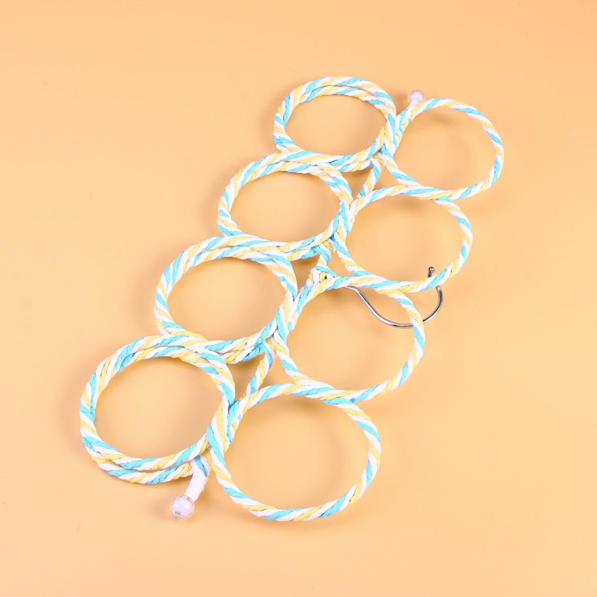 Foldable 12-Ring Paper Rattan Scarf Hanger Closet Organizer