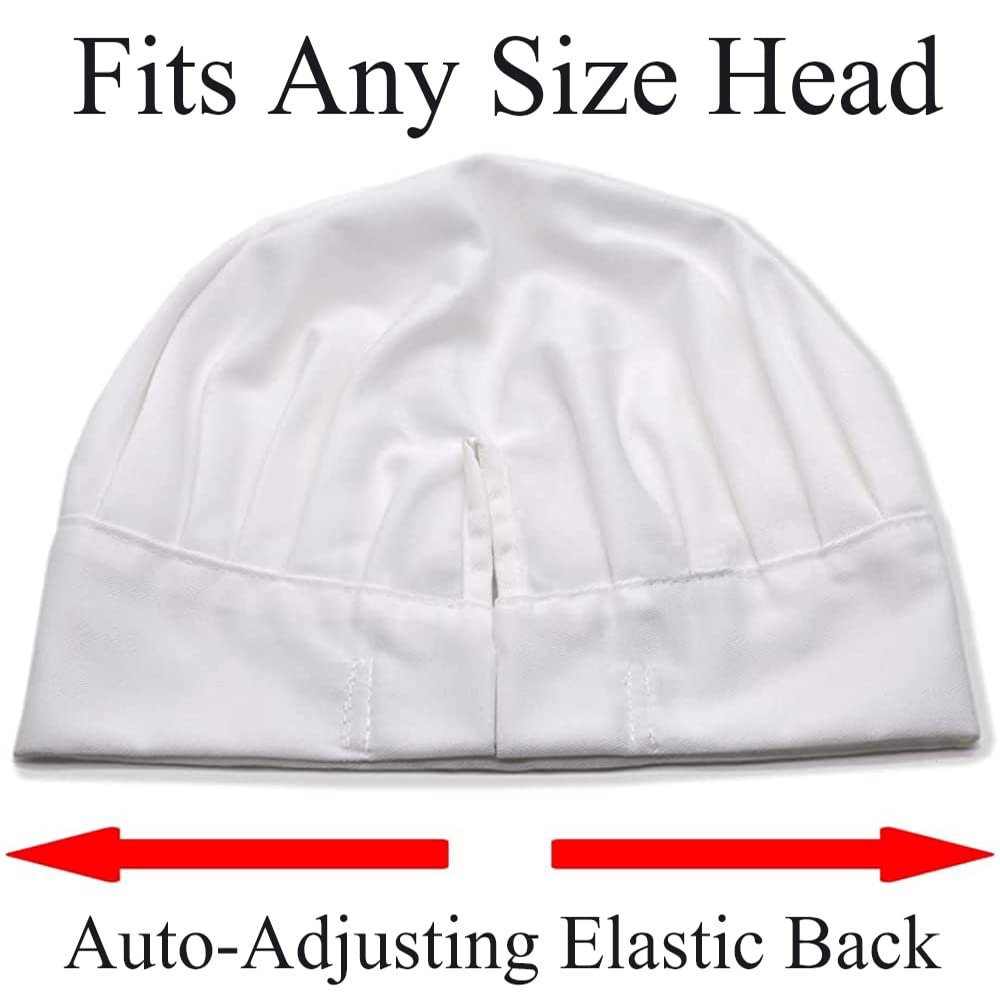 Personalized Custom Chef Hat Adjustable Elastic Baker Kitchen Cooking Chef Cap Embroidered Name Text Logo for Dad Mom White