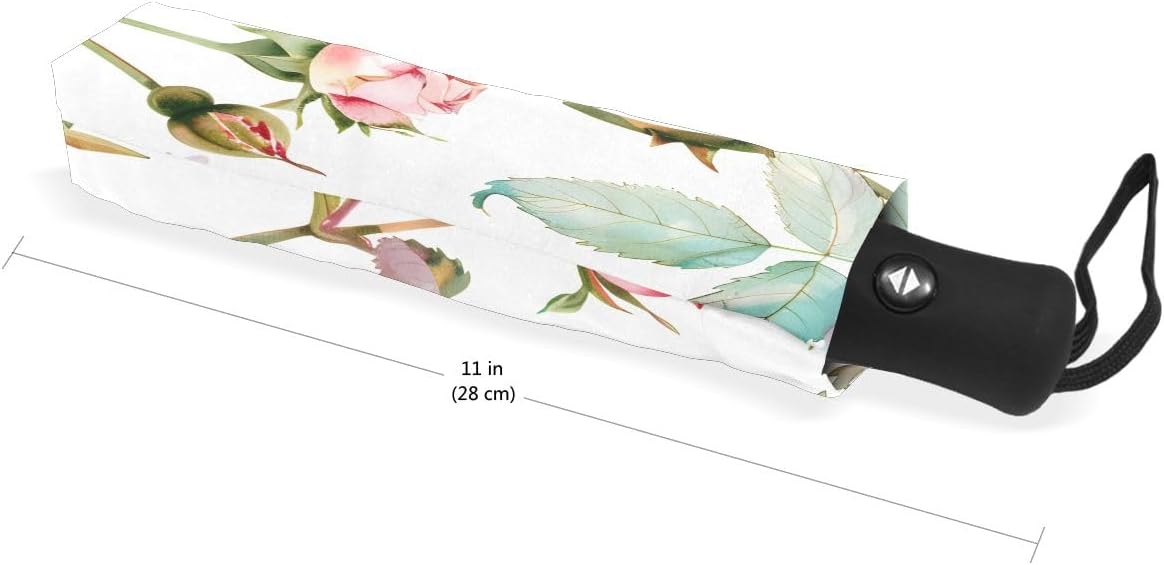 FORMRS Automatic Umbrella, Rose Pink Umbrella Compact Lightweight, Waterproof Windproof for Sun Rain Travel