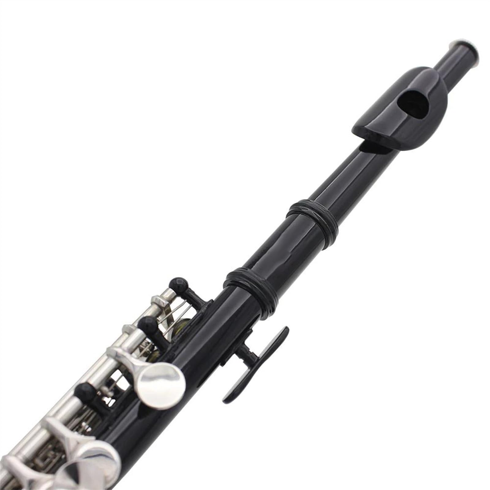 Professionale Flauto Traverso Flauto A 16 Fori Laccato Nero, Tasti In Argento, Piccolo, Cupronichel, Tono C, Flauto Di Medie Dimensioni Con Scatola