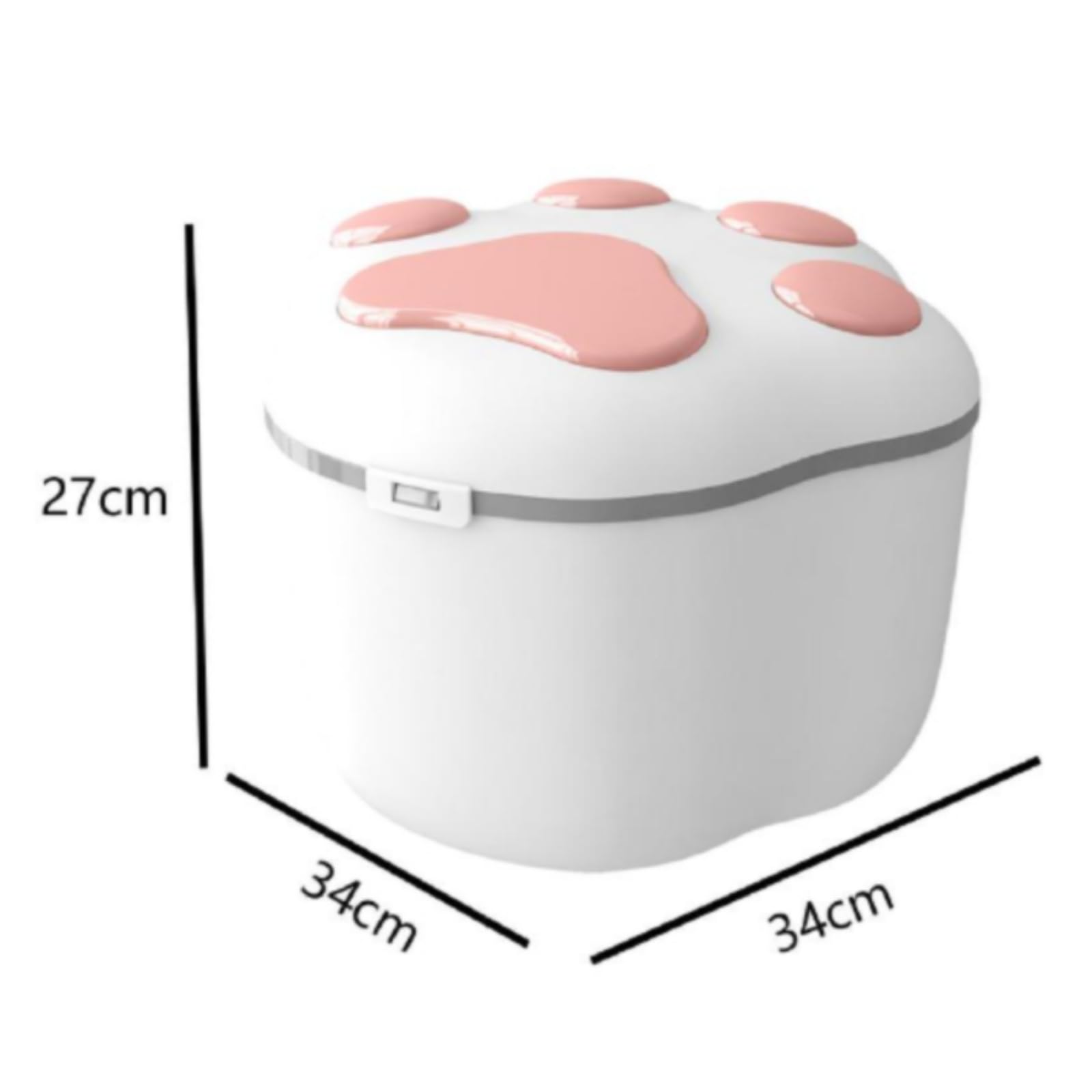 Caja Almacenadora Croquetas con Cuerpo Rectangular Redonado y Tapa con Sellado Resistente a la Humedad con Utensilio para Racionar el Acuado para Espacios Comida y Trastero, Gris