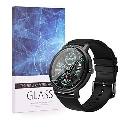 Huafly 3-Pack Screen Protector for Mibro-Air Smart Watch, Full Coverage 2.5D 9H Hardness Tempered Glass Protective Film Scratch Resistant