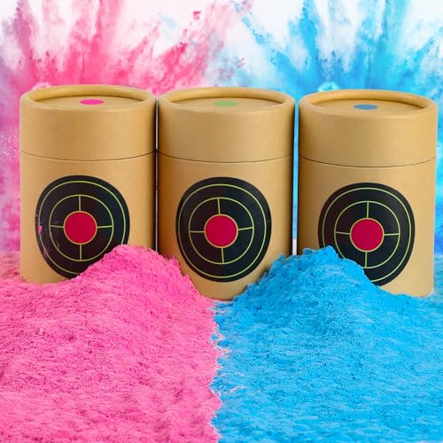 Gender Reveal Target to Shoot, Explosion Powder Gender Reveal, Made A Huge Cloud of Color, Pink Blue Green Kit