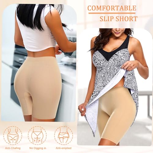 Image of Womens Slip Shorts for Under Dresses Smooth Anti Chafing Underwear Seamless Safety Under Shorts