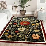 Tappeti eleganti 60x120cm e squisiti Per soggiorno camera da letto colorati motivi floreali retrò a foglie lavabili lavatrice copertura naturale morbida pelo basso antiscivolo moquette sala pranzo