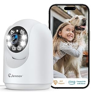 Jennov 3MP Light Bulb Security Camera Wireless, 360° 2K Outdoor Cameras for Home Security, Light Socket Indoor Camera for Kids Pet Dog Cat, Auto Tracking, AI Human Detection, Compatible with Alexa Jennov 3MP Light Bulb Security Camera Wireless, 360° 2K Outdoor Cameras for Home Security, Light Socket Indoor Camera for Kids Pet Dog Cat, Auto Tracking, AI Human Detection, Compatible with Alexa