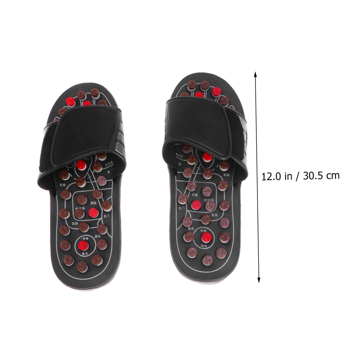 Massagepantoffeln für Füße 1 Paar aus EVA, Schwarz, Größe 44-45