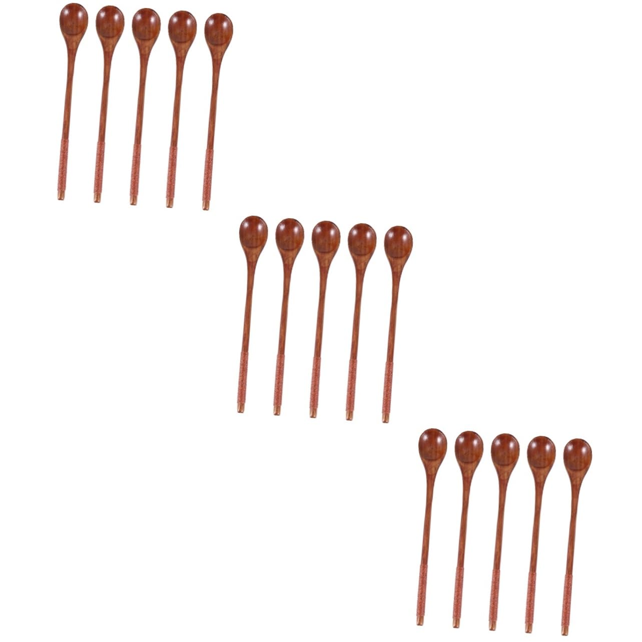 Cuillère en bois de table OUNONA : ustensiles de table avec fil lié premium