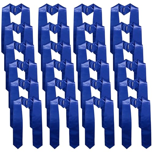 Image of GraduationMall 24 Pieces 72 Inch Plain Graduation Stole Bulk Sublimation Blank Honor Graduation Sash Unisex Adult