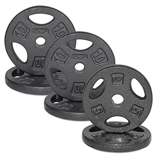 WF Athletic Supply Cast Iron 1-Inch Standard Grip Plate for Strength Training, Muscle Toning, Weight Loss & Crossfit – Multiple Choices Available