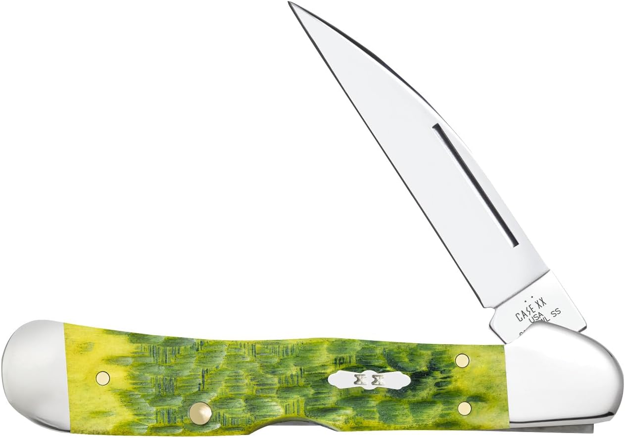 Case XX Pocket Knife COPPERLOCK - GREEN APPLE BONE PEACH SEED JIG Item #27864-61549WL SS - Length Closed: 4 1/4Inches