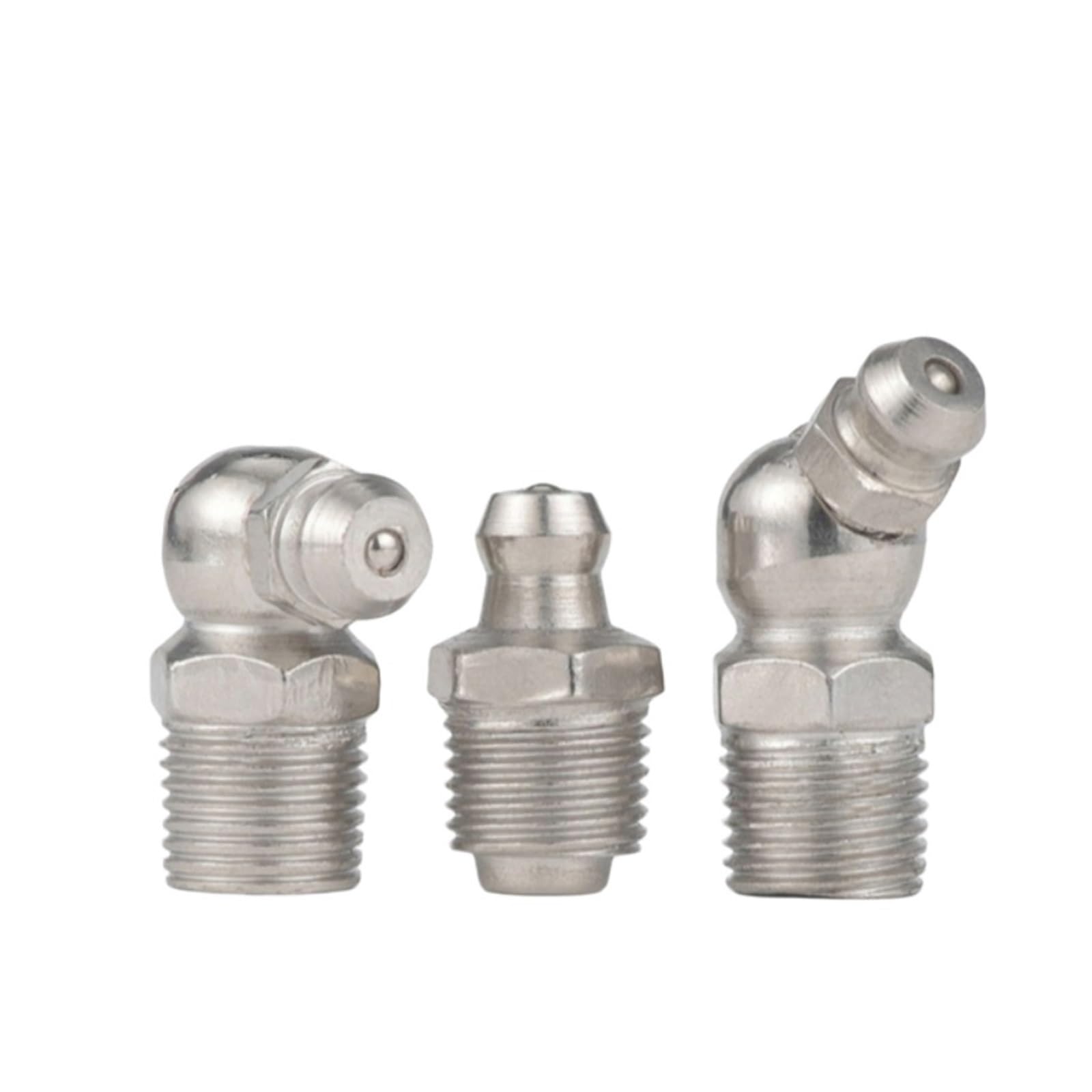 MTADSBKFP Brass Grease Nipple Assortment Kit, 10 Pcs Galvanized Iron Male Hydraulic Zerk Grease Nipples M6 M8 M10 Straight 45 90 degree(M8X1 Straight)
