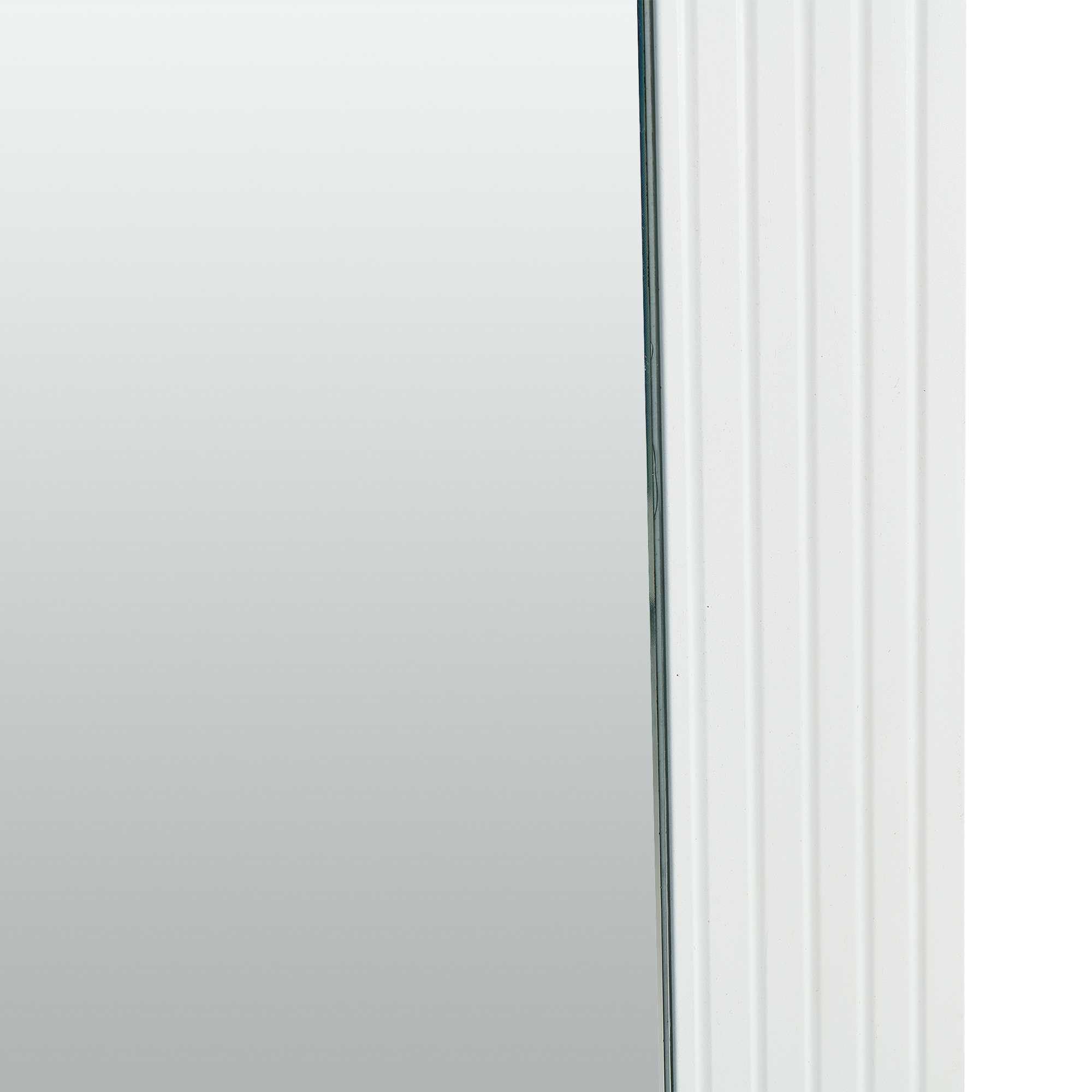 Espejo de pared cuadrado de 80 x 80 cm, color blanco, moderno con marco de aspecto de madera, espejo grande de pasillo, espejo de dormitorio y salón, diseño atemporal