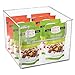mDesign Fridge Storage Tray, Shelf or Freezer - Food Tray with Large Mouth Made of BPA-Free Plastic - Fridge Storage for Vegetables, Cans, Preserves etc - Transparent