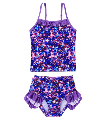 Image of BFUSTYLE Girls Swimsuit 3 Pieces Rash Guard Kids Long Sleeves Bathing Suit 3-8 Years Sun Proction Swimwear Tankini