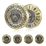Marsguard DND Spinner Dice Set 6 Pcs, Metal Role Playing Fidget Spinner for Tabletop Games for TTRPG Dungeons and Dragons with Collectible Tin (Bronze)