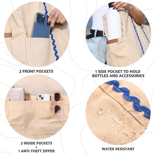 Image of Folkulture Beach Bag | Large Waterproof Beach Tote Bag for Women, Beach Essentials, Travel & Vacation Essentials