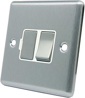 AET CSCSFSWS Satin Chrome Classical Spur White Insert Metal Rocker Switch-13 Amp Switched Fused Connection Unit, 240 V