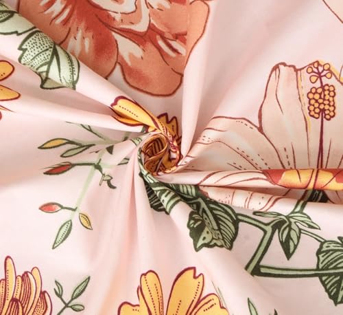 Image of Jashan Premium Cotton Fitted Bedsheets with 2 Pillow Covers for King Bed | 200-220 TC | Size 78x72+10 Inches | Beige Green | Soft, Durable, All-Around Elastic Modern Collections (Peach)