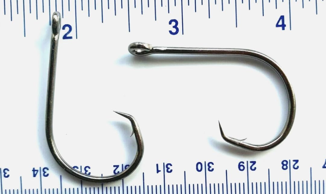 100 or 1,000 Gerry's Tackle 7381 High Carbon Steel 1X Inline Circle Hooks – Non-Offset Fishing Hooks for Catfish, Bass, Octopus, Saltwater & Freshwater – Durable, Sharp, Value Bulk Packs