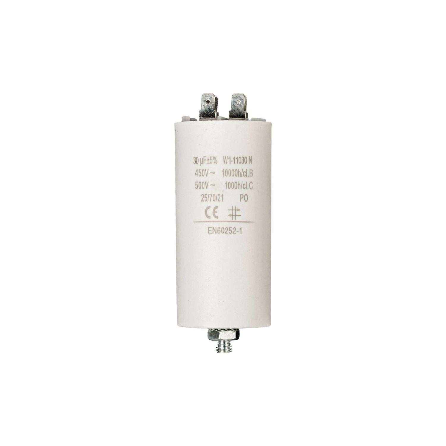 NEDIS Fixapart W1-11030N Capacitor 30.0µF 450V, Motor Start Run, Cylindrical, White