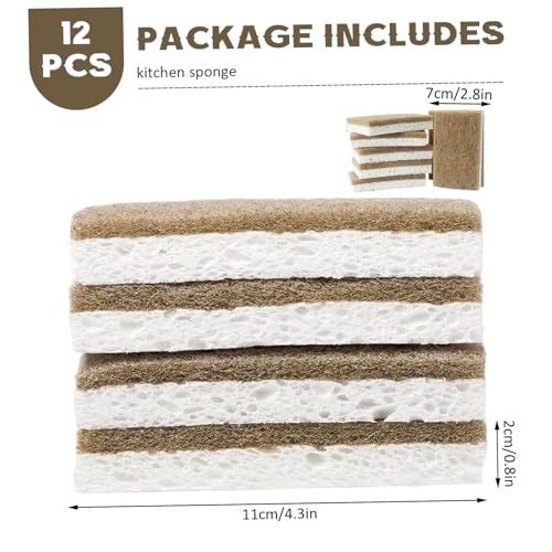 Esponjas de cocina de origen vegetal, pack de 12 herramientas naturales 3