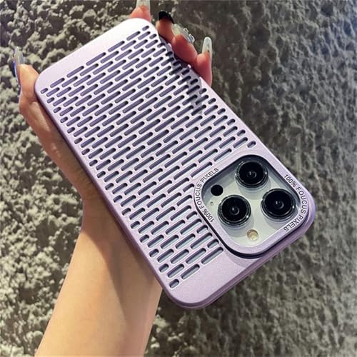 Étui de luxe antichoc iPhone 12 Pro couverture rigide mate respirante violette