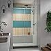 DreamLine Enigma-X 44-48 in. W x 76 in. H Fully Frameless Sliding Shower Door in Brushed Stainless Steel, SHDR-61487610-07