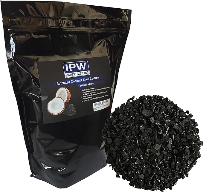 IPW Industries 5 Lbs Bulk Air Filter Refill Coconut Shell Granular Activated Carbon Water Filter Refill 4x8 Mesh