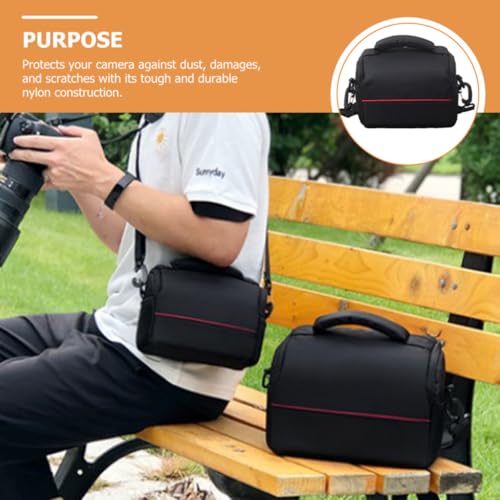 Bolso negro de nylon para cámara digital con protección acolchada antishock 4