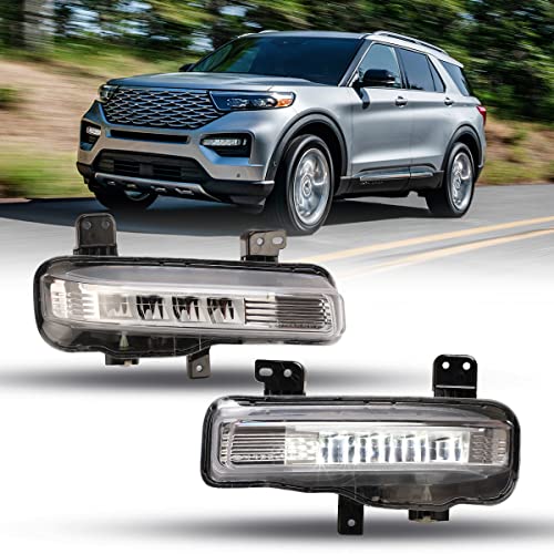 Nixon Offroad Led Fog Lights Assembly for 2020 2021 2022 Ford Explorer, Led Daytime Running Lights Fog Lights Kits w/ Switch Kits/ Wire Harness for Explorer, Passenger Driver Sides