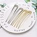JETEHO 4 Pack Simple Metal U Shaped Hair Pin Fork Sticks 2 Prong Updo Chignon Pins,Silver and Gold