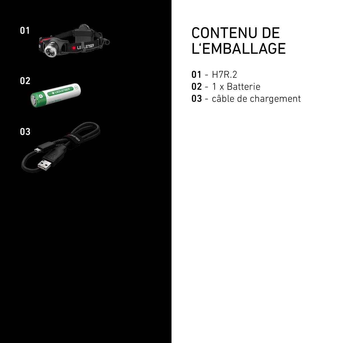 LED Lenser H7R.2 Lampe frontale rechargeable Mixte Adulte, Noir
