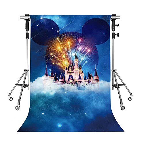 Birthday Background for Baby Dinsey Theme Party Disneyland Backdrop Fantasy Cartoon Building Background Party Photo Booth Backdrop MEETSIOY 5x7ft GEMT491