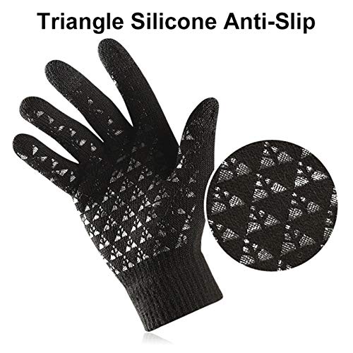 Sangmei Luvas de inverno para homens e mulheres Tela sensível ao toque antiderrapante gel de silicon