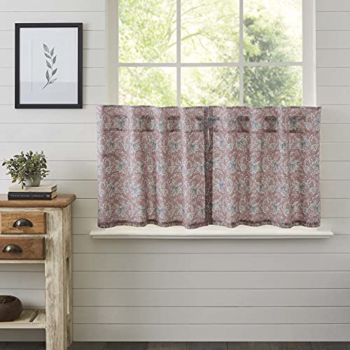 VHC-Brands-Kaila-Country-Cottage-Vintage-Floral-Kitchen-Curtain-Tier-Set-of-2-24Lx36W VHC Brands Kaila Country Cottage Vintage Floral Kitchen Curtain Tier Set of 2 24Lx36W