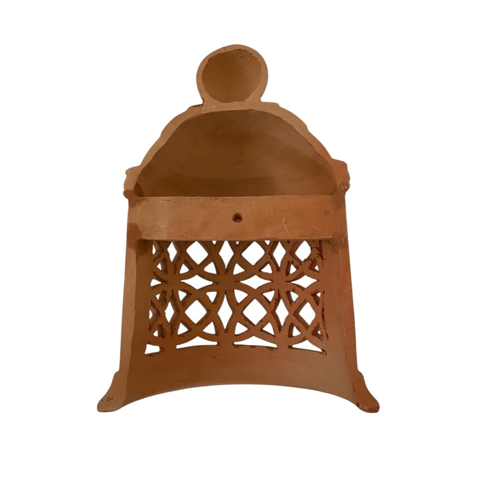 Applique da Parete Marocchina in Terracotta naturale, Design Traforato, 24 * 11,5*h35 cm