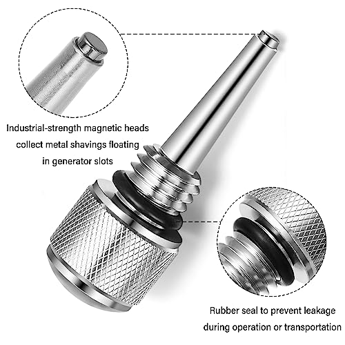 Dazzleimart 3 Pack Replacement for 55201 Magnetic Oil Dipstick, Aluminum Generator Magnetic Oil Dipstick with O Ring for Inverter Generator Compatible - for Wen/Yamaha/Predator, Sliver - Thumbnail 6