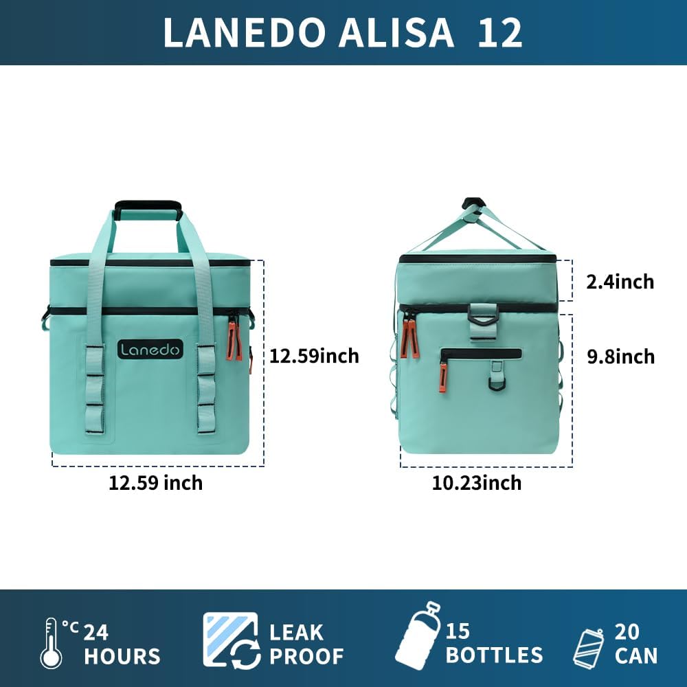 Lisa Lunch Soft Cooler 20/36 Can, Insulated Bag Portable Ice Chest Box for Lunch, Beach, Drink, Beverage, Travel, Camping, Picnic, Car, Trips, Cooler Leak-Proof