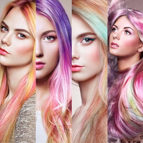 Nurila Haarkreide,12 Farben Set Haarkreide für Mädchen, Haarfärbemittel Pastellkreide, Haarfarbe Kinder Auswaschbar, Hair Chalk für Halloween Karneval Festivals und Cosplay Partys, Auswaschbar