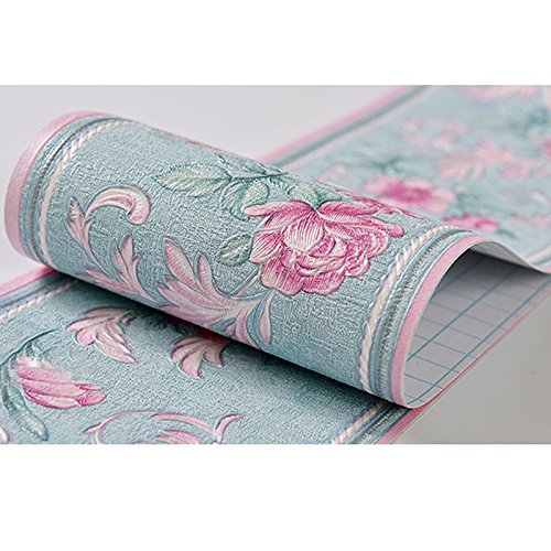 Adesivo de parede autoadesivo removível para decoração de parede com padrão 3D de borda de papel de