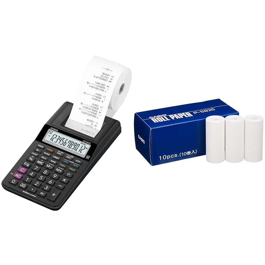 Calculator With Tape Casio Men's, Black, HR-170RC Printing