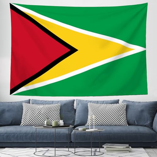 Tapisserie drapeau du Guyana pour habiller un mur vide facilement sans peinture