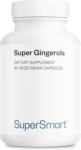 Supersmart - Super Gingeroles 400 mg por día (alta potencia 20% de gingerol) - Suplemento de extracto de raíz de jengibre | Sin OMG y sin gluten -